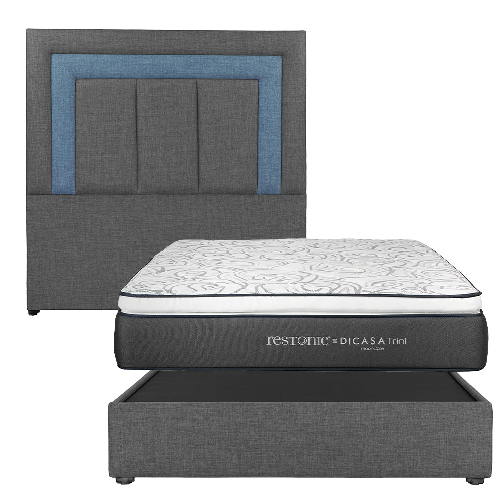 Cabecera Dicasa Bora con Base Cama con Colchón