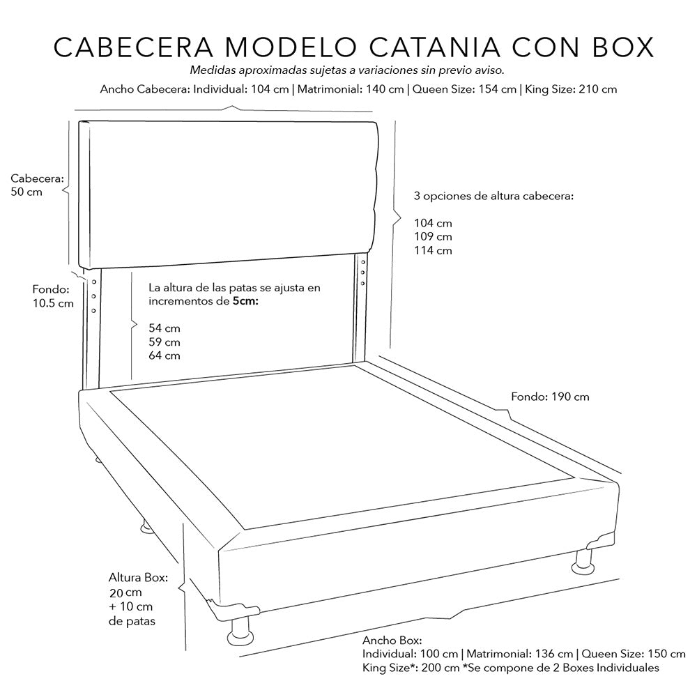 Cabecera Dicasa Catania con Box con Colchón