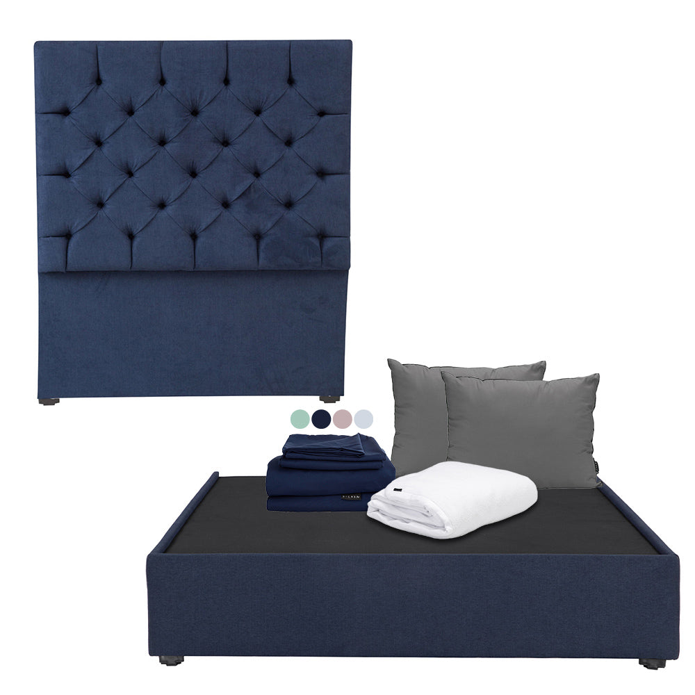 Cabecera Dicasa Capri con Base Cama con Ropa de Cama
