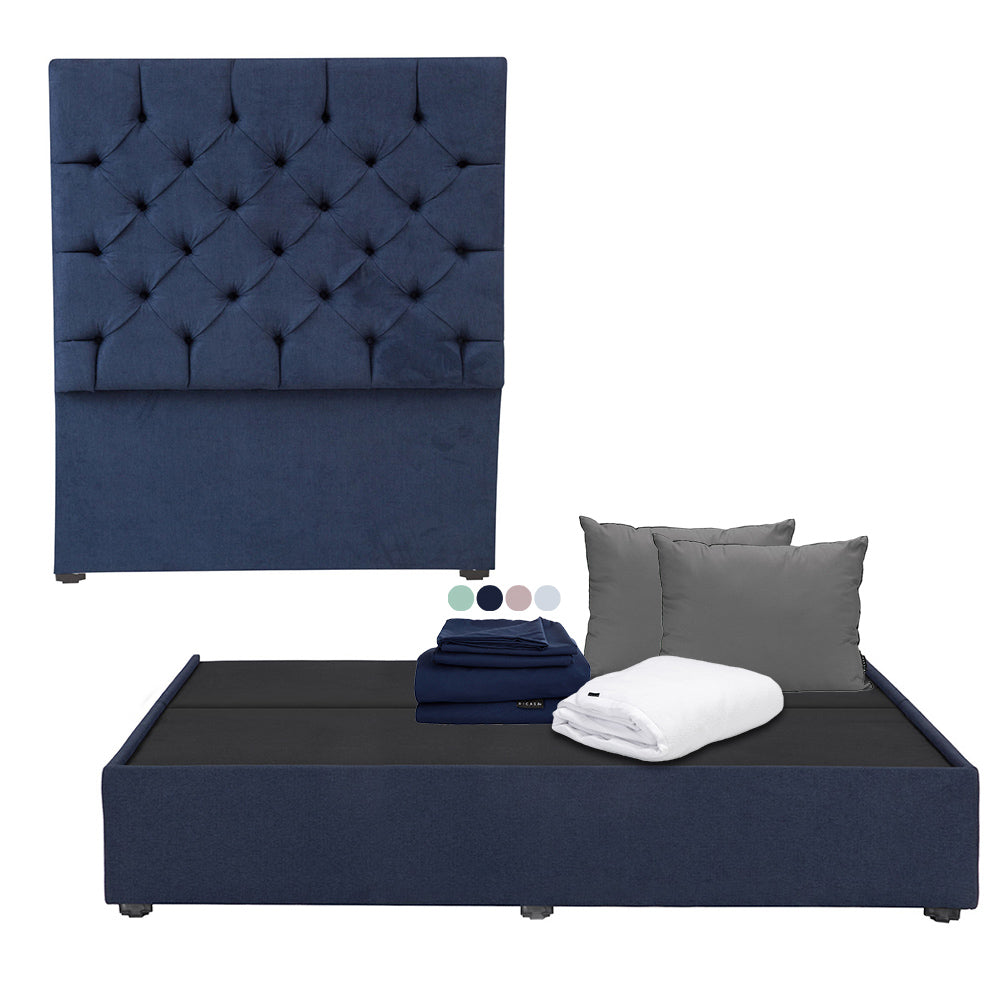 Cabecera Dicasa Capri con Base Cama con Ropa de Cama