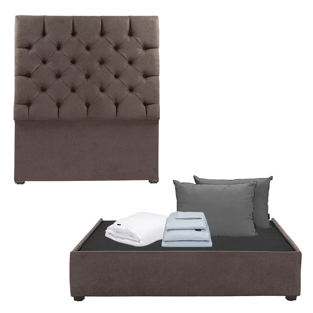 Cabecera Dicasa Capri con Base Cama con Ropa de Cama