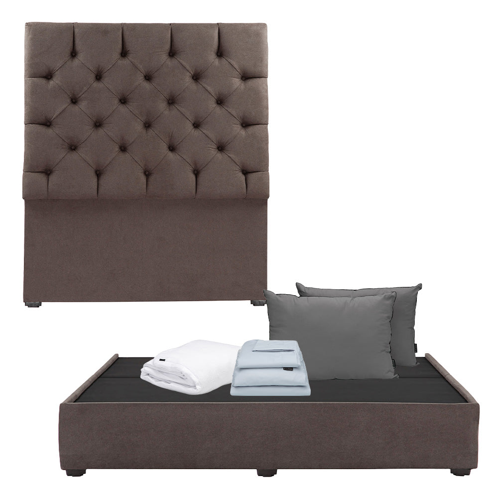 Cabecera Dicasa Capri con Base Cama con Ropa de Cama