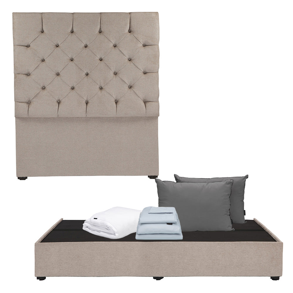 Cabecera Dicasa Capri con Base Cama con Ropa de Cama