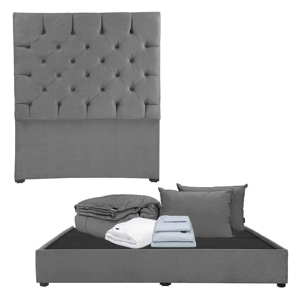 Cabecera Dicasa Capri con Base Cama con Ropa de Cama