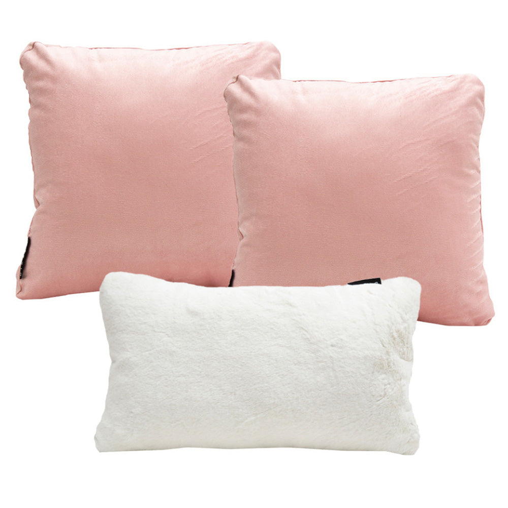 Set de 3 Cojines Dicasa 2 Zita Pinky 1 Delta Blanco