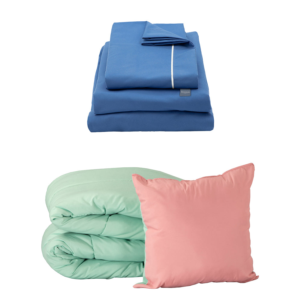 Edredón Dicasa Couzy Rosa-Menta con Ropa de Cama