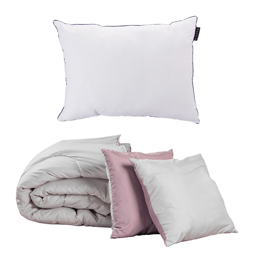 Edredón Dicasa Couzy Gris y Lila con Ropa de cama