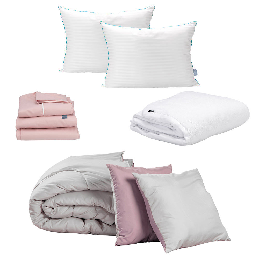 Edredón Dicasa Couzy Gris y Lila con Ropa de cama