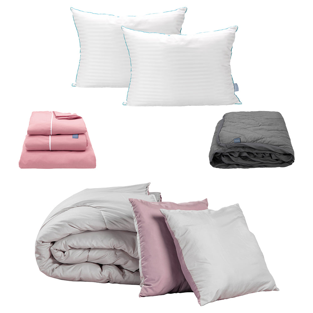 Edredón Dicasa Couzy Gris y Lila con Ropa de cama