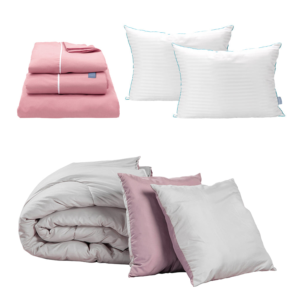 Edredón Dicasa Couzy Gris y Lila con Ropa de cama