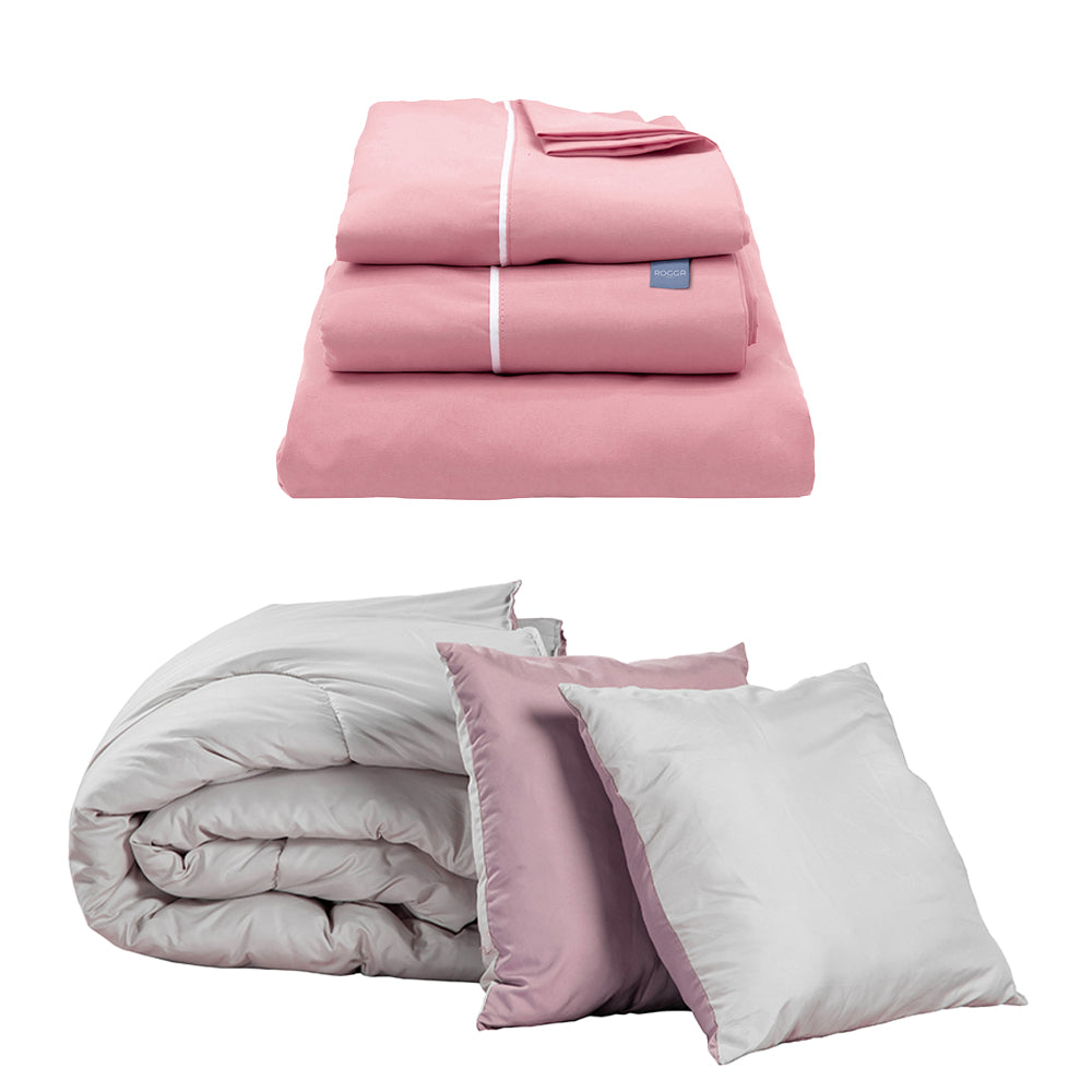 Edredón Dicasa Couzy Gris y Lila con Ropa de cama