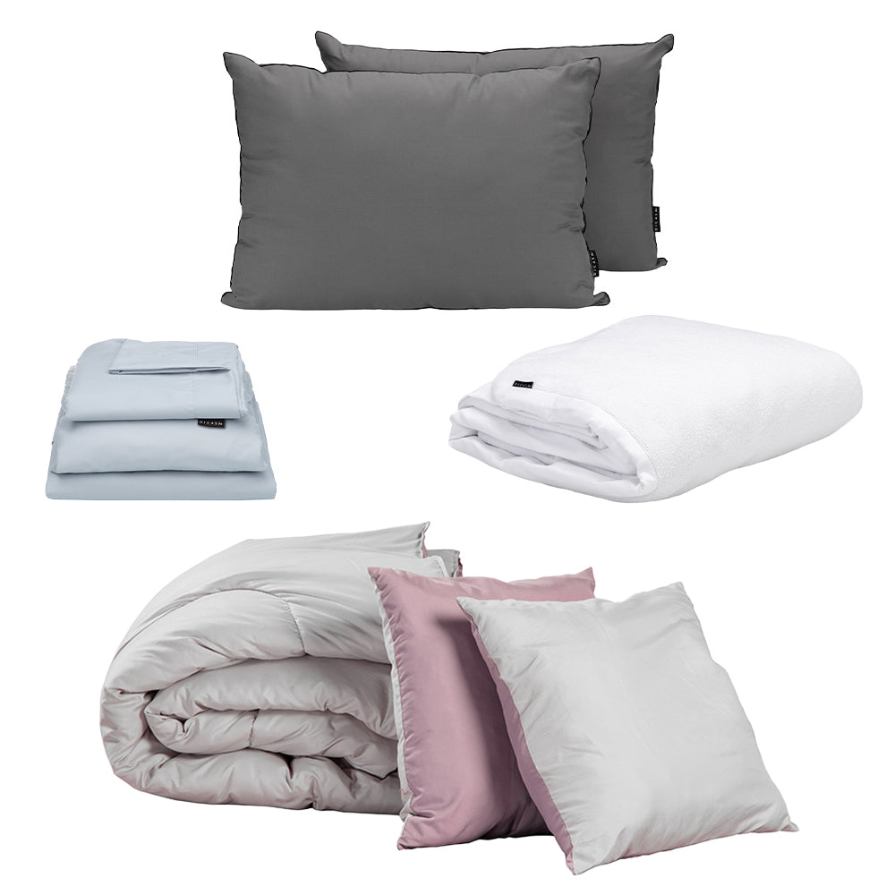 Edredón Dicasa Couzy Gris y Lila con Ropa de cama
