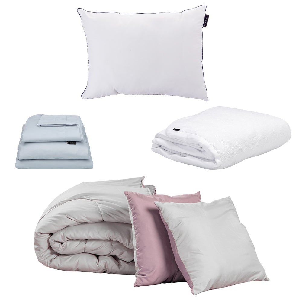 Edredón Dicasa Couzy Gris y Lila con Ropa de cama