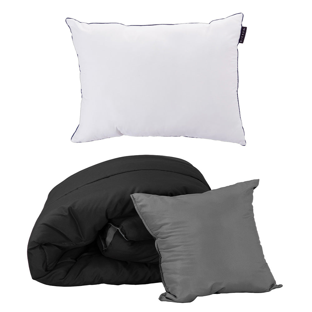 Edredón Dicasa Couzy Negro-Gris Oxford con Ropa de Cama