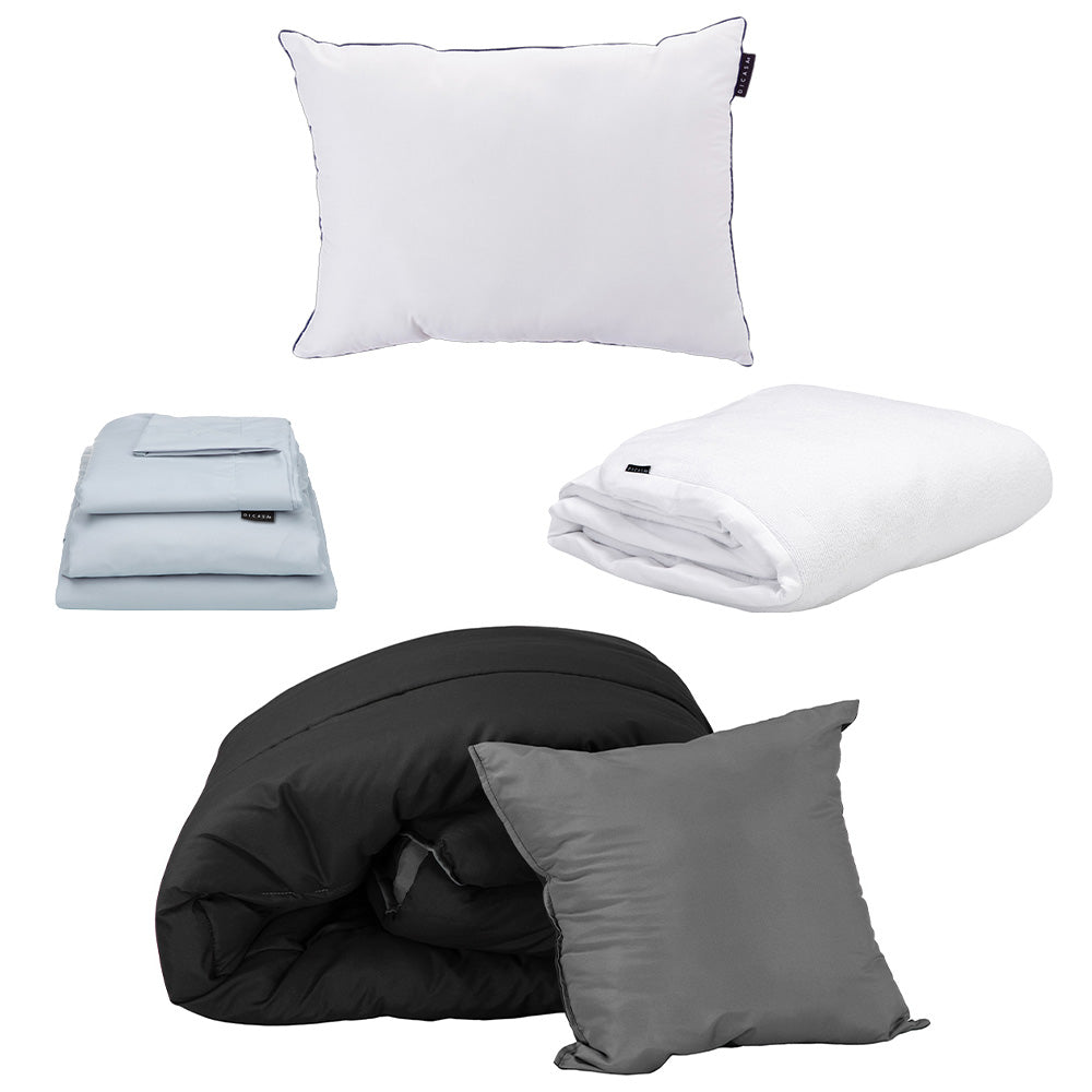 Edredón Dicasa Couzy Negro-Gris Oxford con Ropa de Cama