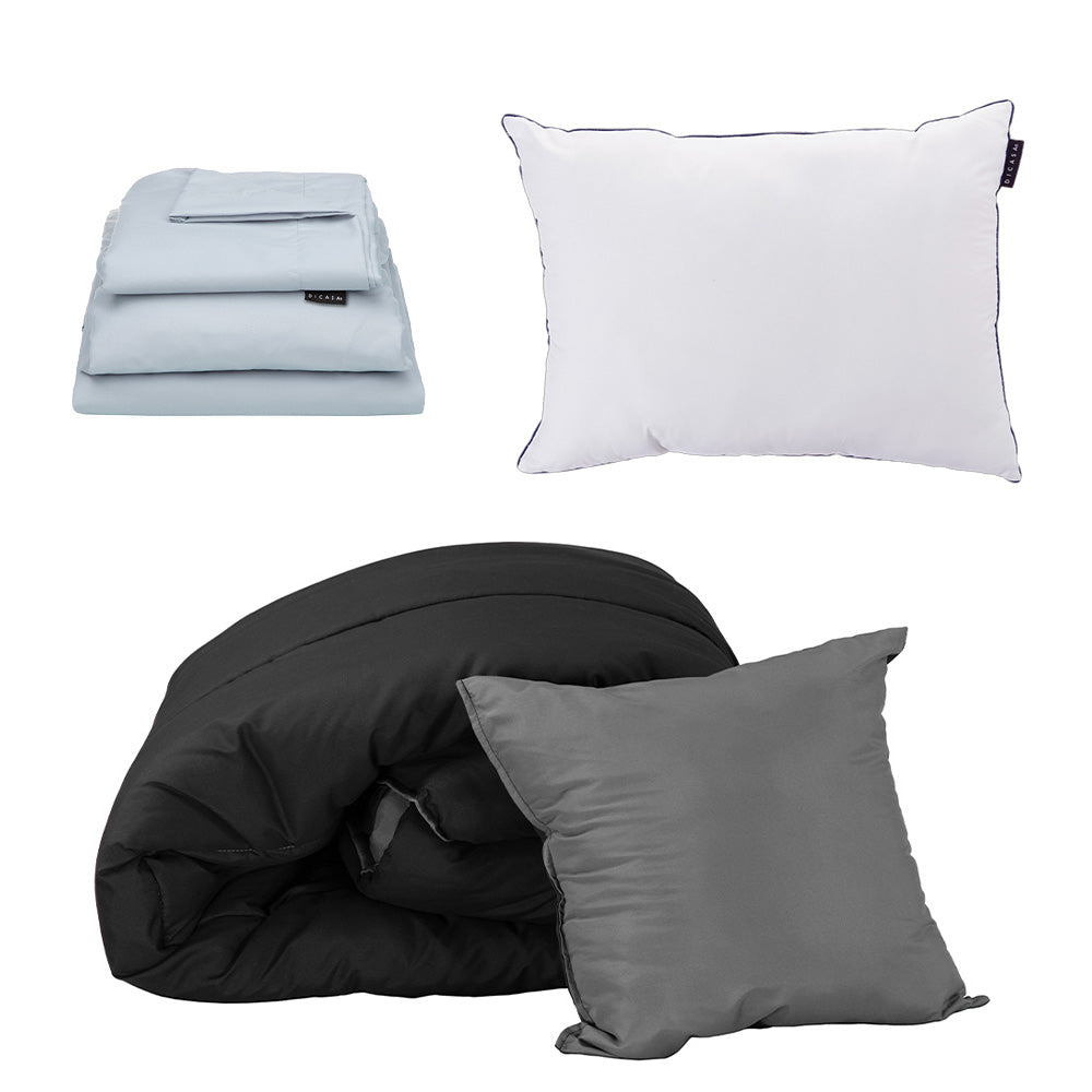 Edredón Dicasa Couzy Negro-Gris Oxford con Ropa de Cama