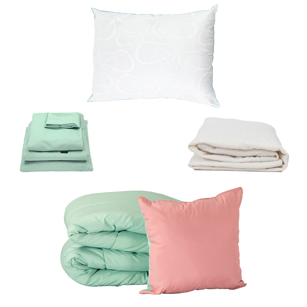 Edredón Dicasa Couzy Rosa-Menta con Ropa de Cama