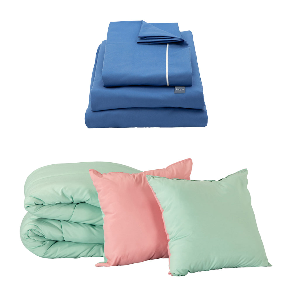 Edredón Dicasa Couzy Rosa-Menta con Ropa de Cama