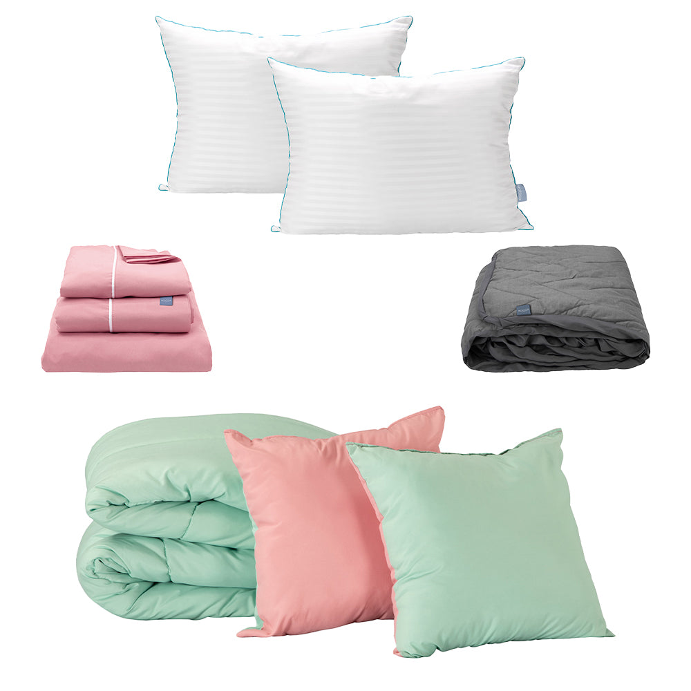 Edredón Dicasa Couzy Rosa-Menta con Ropa de Cama