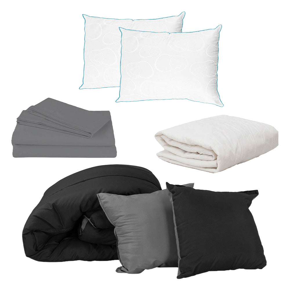 Edredón Dicasa Couzy Negro-Gris Oxford con Ropa de Cama