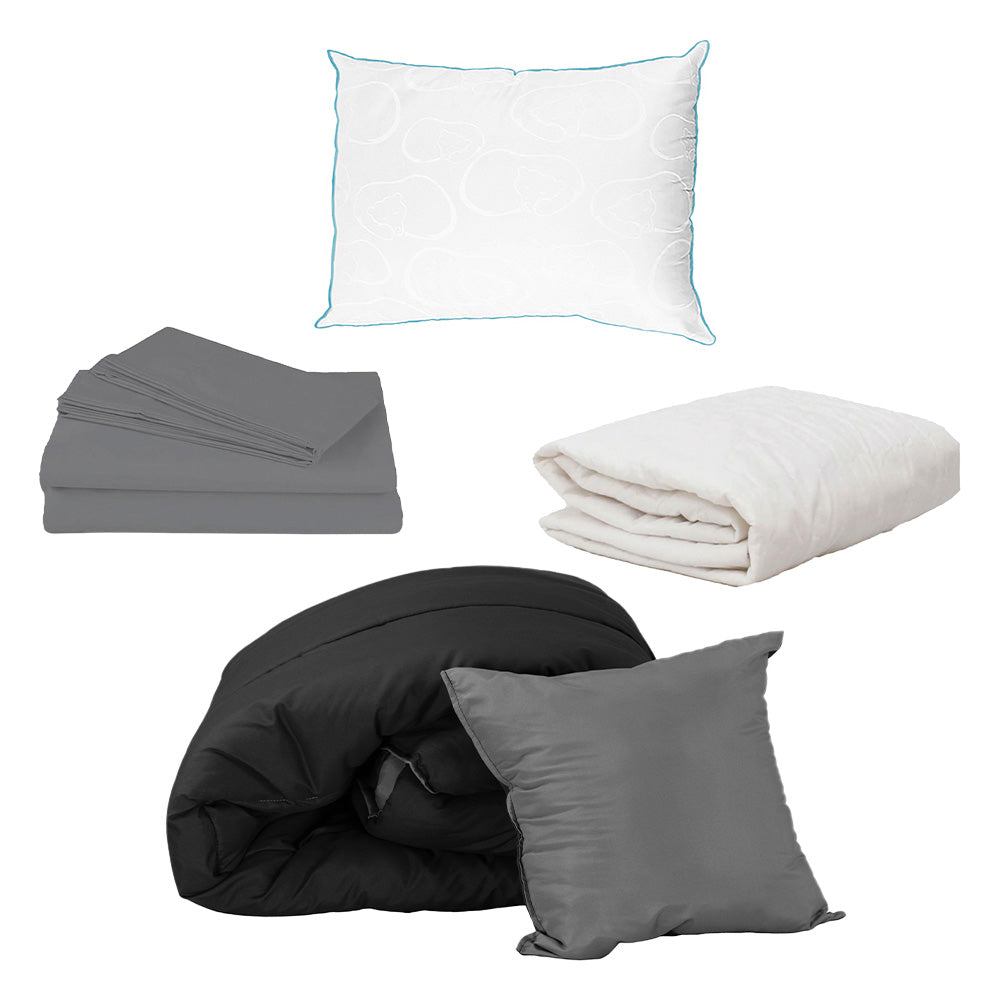 Edredón Dicasa Couzy Negro-Gris Oxford con Ropa de Cama