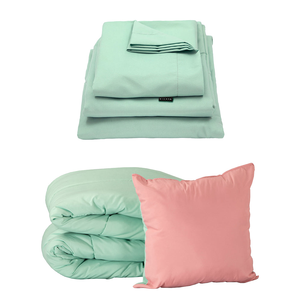 Edredón Dicasa Couzy Rosa-Menta con Ropa de Cama