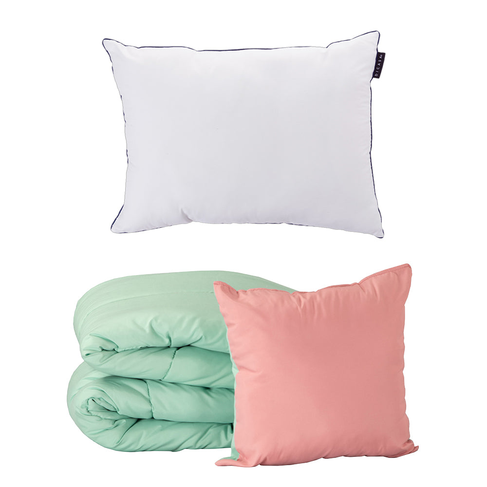 Edredón Dicasa Couzy Rosa-Menta con Ropa de Cama
