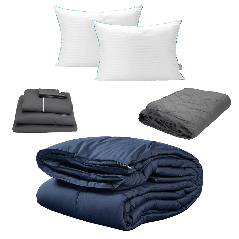 Edredón Dicasa Homy Azul Marino con Ropa de Cama