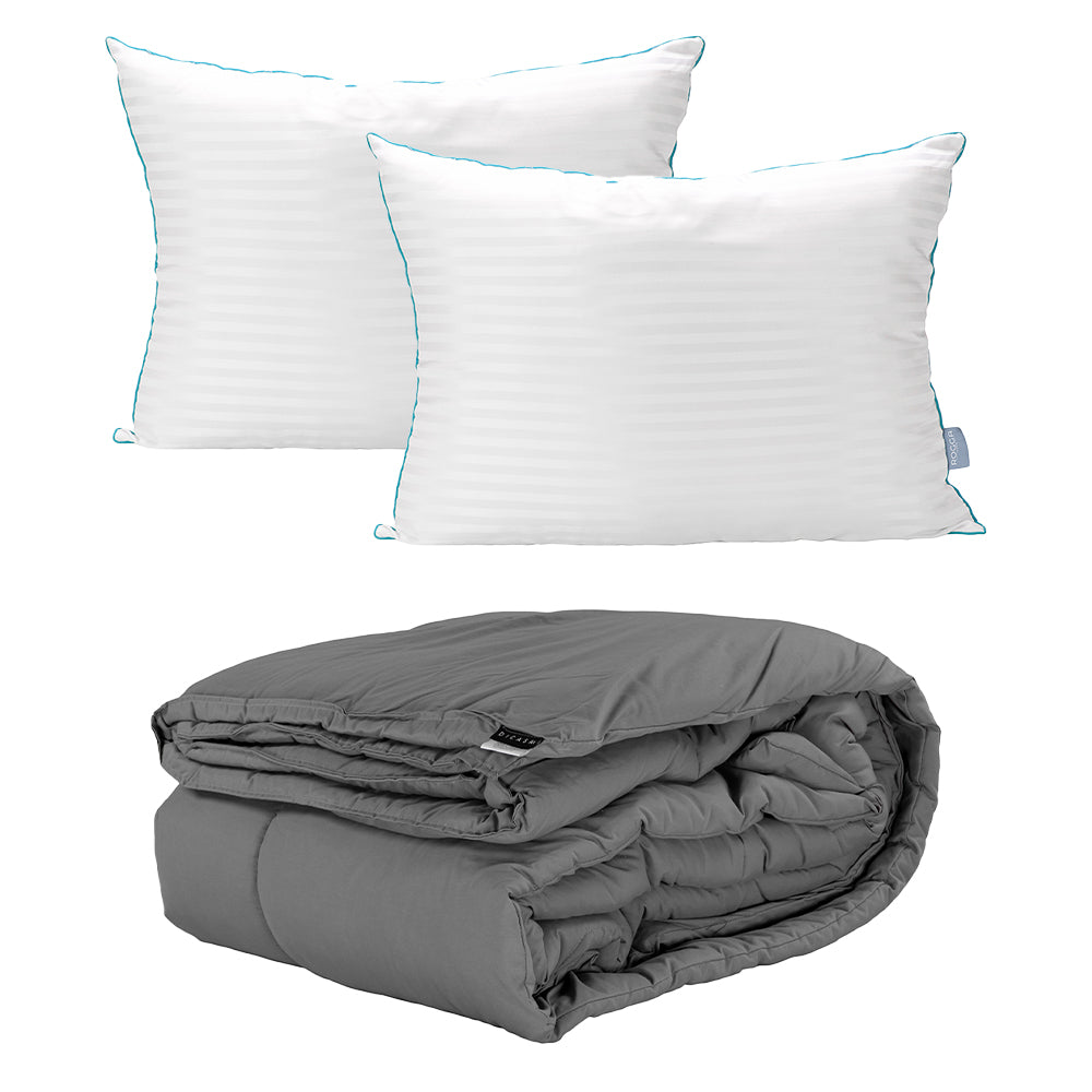 Edredon Dicasa Homy Gris con Ropa de Cama