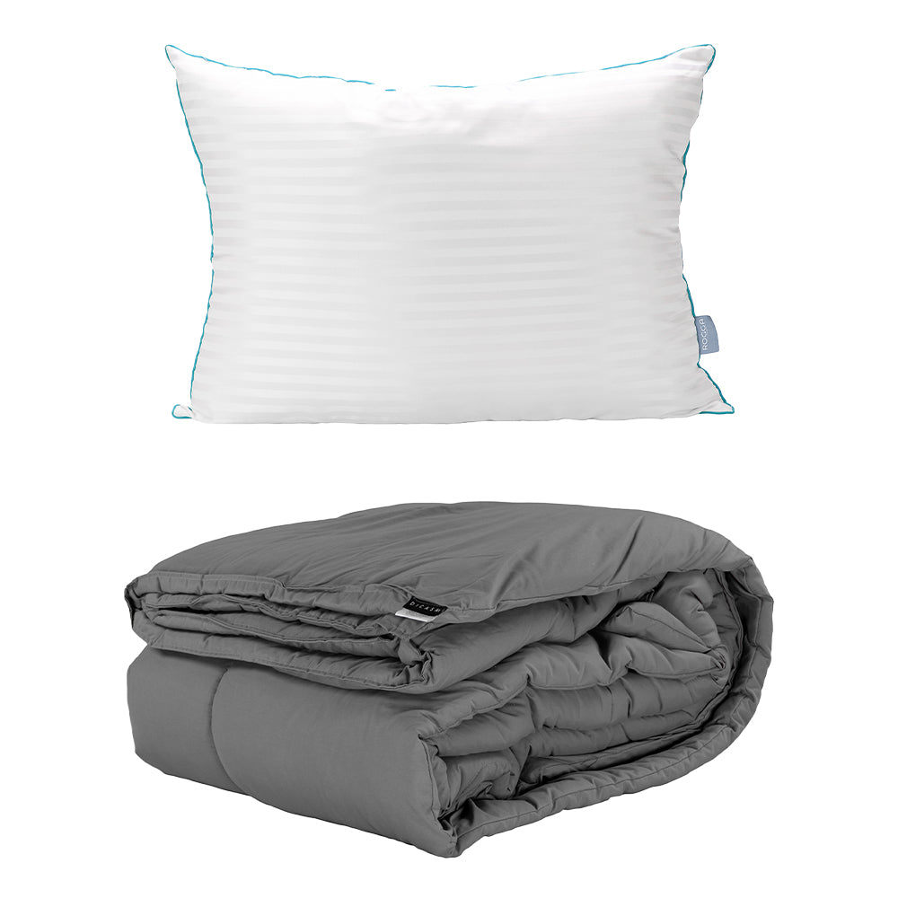 Edredon Dicasa Homy Gris con Ropa de Cama