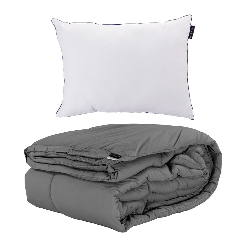 Edredon Dicasa Homy Gris con Ropa de Cama