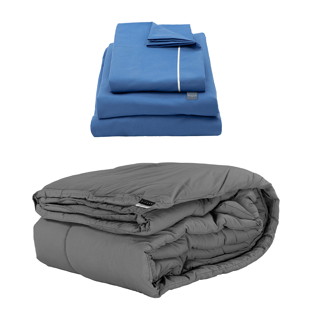 Edredon Dicasa Homy Gris con Ropa de Cama