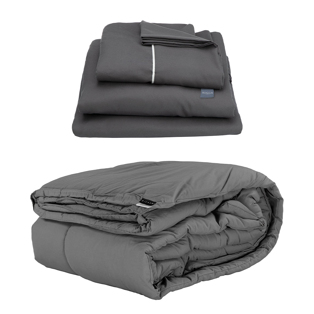 Edredon Dicasa Homy Gris con Ropa de Cama