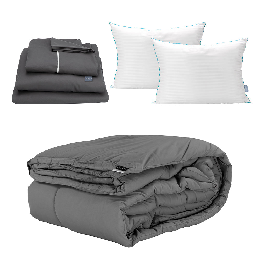 Edredon Dicasa Homy Gris con Ropa de Cama