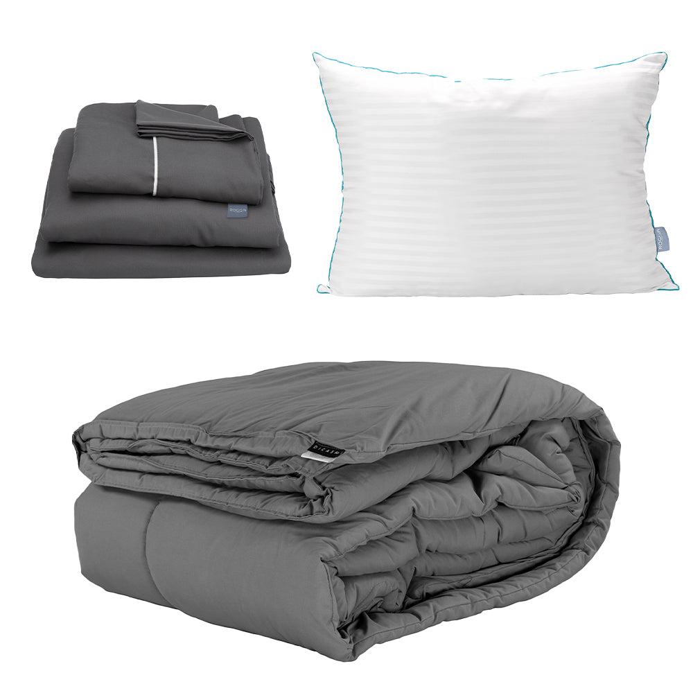 Edredon Dicasa Homy Gris con Ropa de Cama