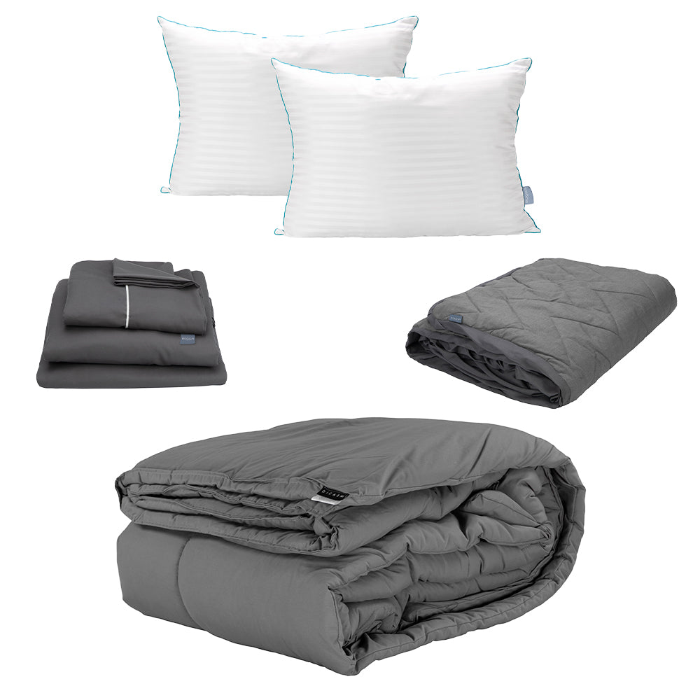 Edredon Dicasa Homy Gris con Ropa de Cama