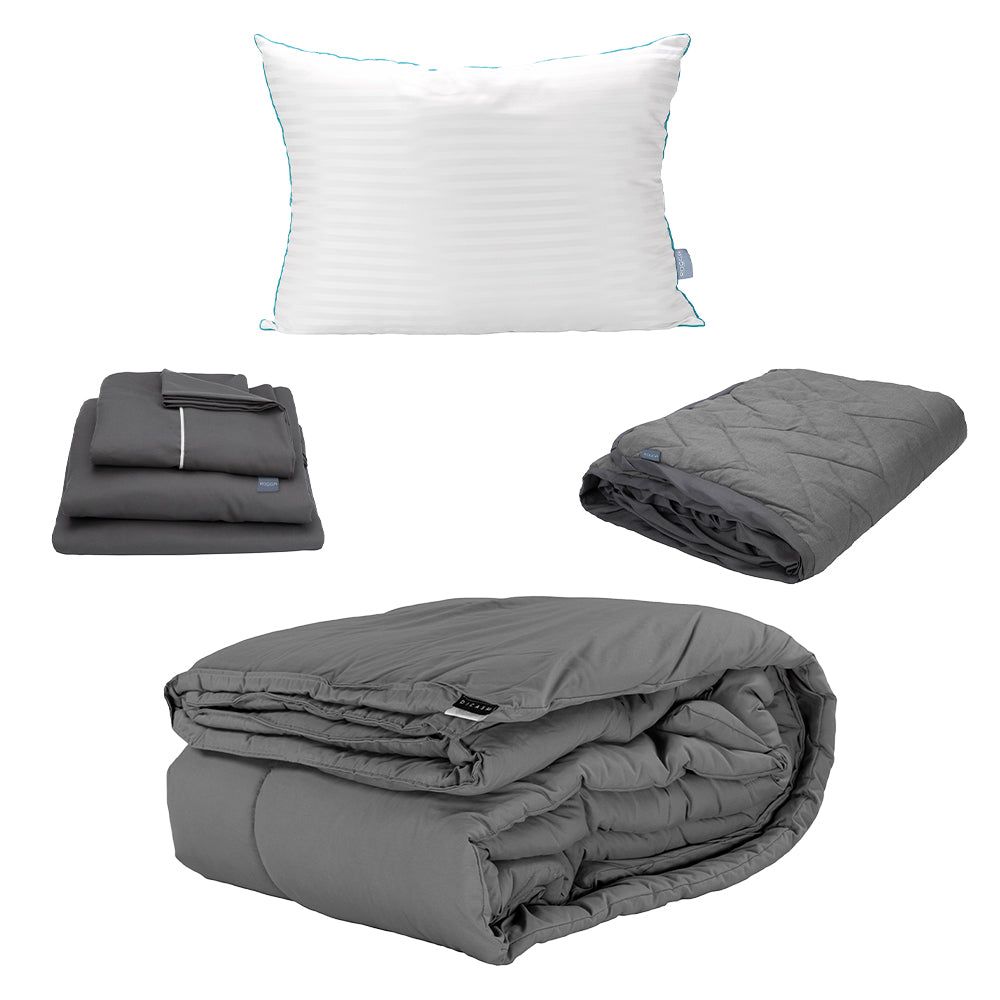 Edredon Dicasa Homy Gris con Ropa de Cama