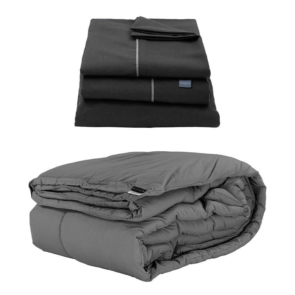 Edredon Dicasa Homy Gris con Ropa de Cama