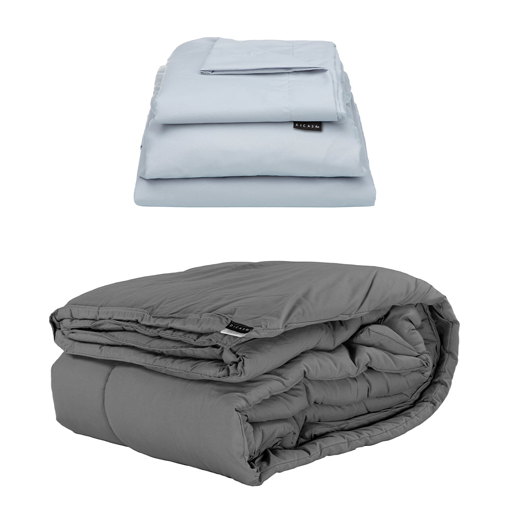 Edredon Dicasa Homy Gris con Ropa de Cama