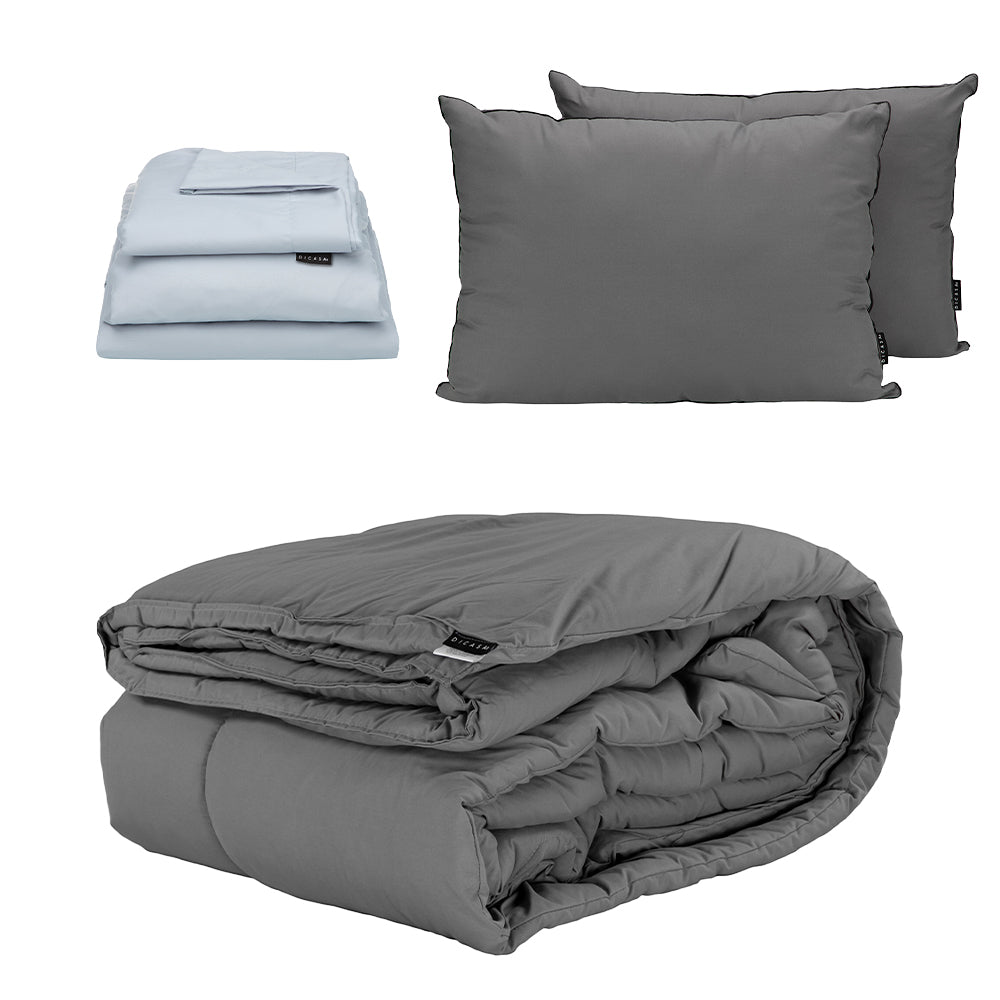 Edredon Dicasa Homy Gris con Ropa de Cama