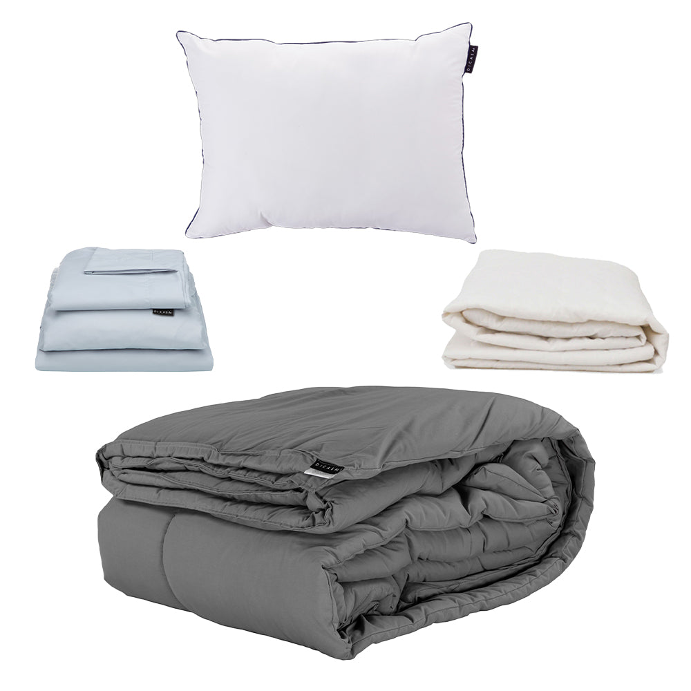 Edredon Dicasa Homy Gris con Ropa de Cama