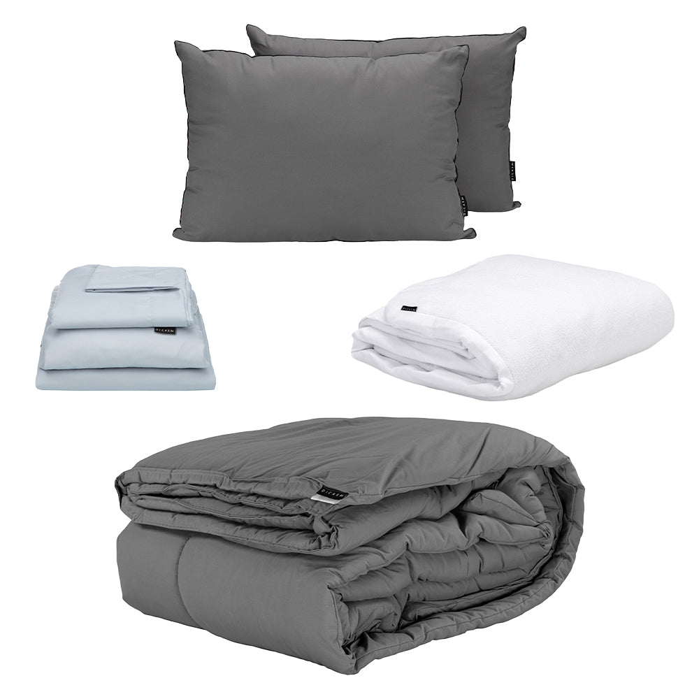 Edredon Dicasa Homy Gris con Ropa de Cama