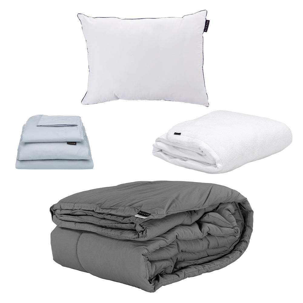 Edredon Dicasa Homy Gris con Ropa de Cama