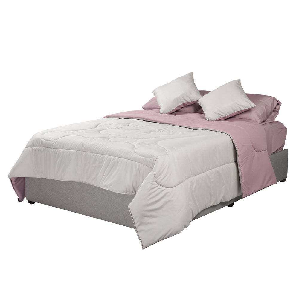Edredón Dicasa Couzy Gris y Lila con Ropa de cama