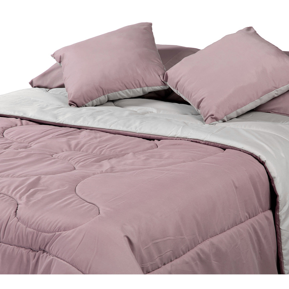 Edredón Dicasa Couzy Gris y Lila con Ropa de cama