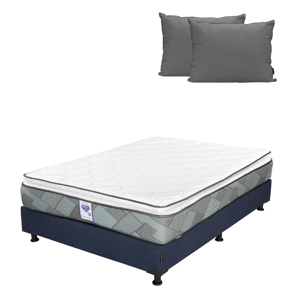 Colchón Spring Air Baggio con Box con Ropa de Cama