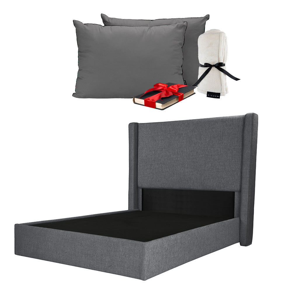 Cabecera Dicasa Planx con Base Cama. Regalo: Almohadas, Frazada y Libro