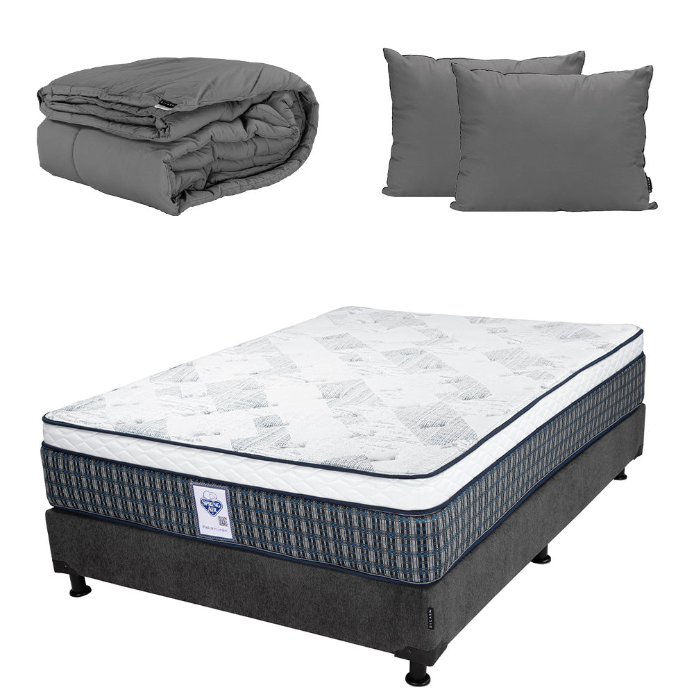 Colchón Spring Air Cardona con Box con Ropa de Cama