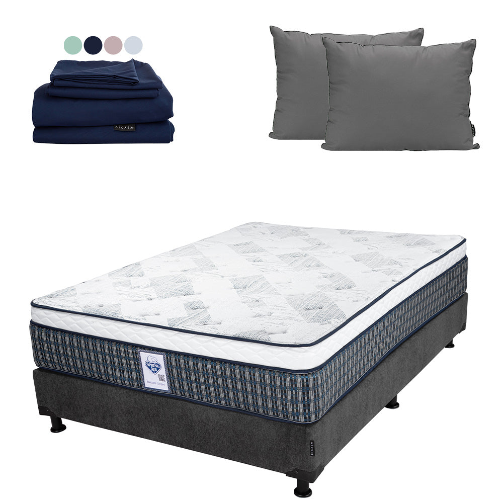 Colchón Spring Air Cardona con Box con Ropa de Cama