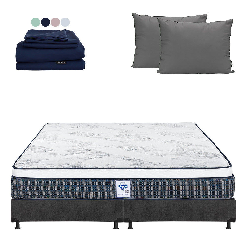 Colchón Spring Air Cardona con Box con Ropa de Cama